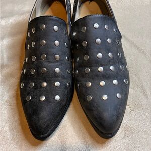TC Black Studded Men's Loafers